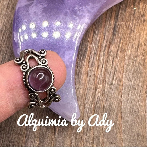 Celtic Amethyst silver Victorian ring/crown chakra - Picture 1 of 6